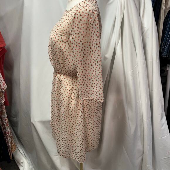 Everly Womens Small 3/4 Sleeve Dress Peach Print Cute Kidcore‎ Boutique - Picture 6 of 14